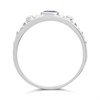 9ct White Gold Matt Finish Sapphire And Diamond Ring - D63191 Alternative Image