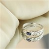 9ct White Gold Matt Finish Sapphire And Diamond Ring - D63191 Alternative Image