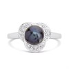 9ct White Gold Grey Freshwater Pearl And Diamond Cluster Ring - D63193 Alternative Image