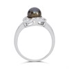 9ct White Gold Grey Freshwater Pearl And Diamond Cluster Ring - D63193 Alternative Image