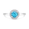 9ct White Gold Blue Topaz And Diamond Cluster Ring - D63196 Alternative Image