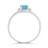 9ct White Gold Blue Topaz And Diamond Cluster Ring - D63196 Alternative Image