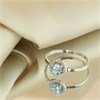 9ct White Gold Blue Topaz And Diamond Cluster Ring - D63196 Alternative Image
