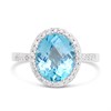 9ct White Gold Oval Blue Topaz And Diamond Cluster Ring, 23pts - D63197 Alternative Image