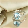 9ct White Gold Oval Blue Topaz And Diamond Cluster Ring, 23pts - D63197 Alternative Image