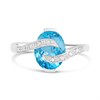 9ct White Gold Oval Blue Topaz And Diamond Ring - D63198 Alternative Image