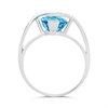 9ct White Gold Oval Blue Topaz And Diamond Ring - D63198 Alternative Image