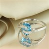9ct White Gold Oval Blue Topaz And Diamond Ring - D63198 Alternative Image