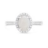 9ct White Gold Oval Opal And Diamond Cluster Ring - D63199 Alternative Image
