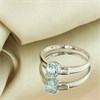 9ct White Gold Oval Blue Topaz And Diamond Ring - D63200 Alternative Image