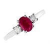 9ct White Gold Ruby And Diamond Trilogy Ring - 1/4ct - D6356 Alternative Image