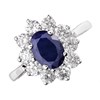 9ct White Gold 1.2 Carat Sapphire And 1 Carat Diamond Cluster Ring - D6358 Alternative Image