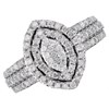 9ct White Gold 1 Carat Marquise Cluster Ring - D6377 Alternative Image