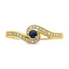 9ct Gold Sapphire And Diamond Twist Ring - 15pts - D6424 Alternative Image