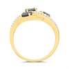 9ct Oval Sapphire And Diamond Swirl Ring - D6429 Alternative Image