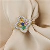 9ct Diamond And Multi-Coloured Sapphire Clover Cluster Ring - D6430 Alternative Image