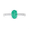 9ct White Gold Emerald And Diamond Ring - 5pts - D66144 Alternative Image