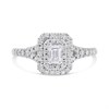 9ct White Gold Diamond Halo Cluster Ring - 1/2ct - D66192 Alternative Image