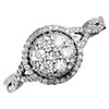 9ct White Gold Diamond Halo Cluster Ring - 60pts - D6685 Alternative Image