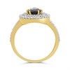 9ct Gold Sapphire And Diamond Cluster Ring - 1/2ct - D6717 Alternative Image