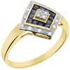 9ct Gold Sapphire And Diamond Cluster Ring - D67201 Alternative Image