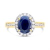 9ct Gold Sapphire And Diamond Cluster Ring - 1/2ct - D6756 Alternative Image