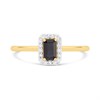 9ct Rectangular Sapphire And Diamond Cluster Ring - D6757 Alternative Image