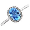 9ct White Gold Blue Topaz And Diamond Cluster Ring - 8pts - D6868 Alternative Image