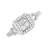 9ct White Gold Princess Cut Diamond Cushion Cluster Ring - 3/4ct - D71141 Alternative Image