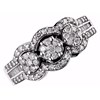 9ct White Gold Diamond Trilogy Cluster Ring - 1/2ct - D7121 Alternative Image