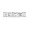 9ct White Gold Diamond-Set Chain-Link Half Eternity Ring - D71236 Alternative Image