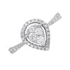 9ct White Gold Pear Diamond Halo Cluster Ring - 1/2ct - D72124 Alternative Image