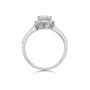 9ct White Gold Pear Diamond Halo Cluster Ring - 1/2ct - D72124 Alternative Image