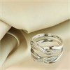 9ct White Gold Crossover Diamond-Set Wave Ring - D72136 Alternative Image