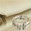 9ct White Gold Baguette And Round Brilliant Cut Diamond Half-Eternity Ring, 36pts - D72142 Alternative Image
