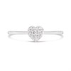 9ct White Gold Pave-Set Diamond Heart Cluster Ring - D72143 Alternative Image
