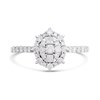 9ct White Gold Oval Diamond Cluster Ring, 1/2ct - D72159 Alternative Image