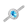 9ct White Gold Blue Topaz And Diamond Cluster Ring - D72232 Alternative Image