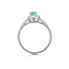 9ct White Gold Blue Topaz And Diamond Cluster Ring - D72232 Alternative Image
