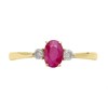 9ct Gold Ruby And Diamond Trilogy Ring - 10pts - D7319 Alternative Image