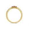 9ct Gold Ruby And Diamond Trilogy Ring - 6pts - D7324 Alternative Image
