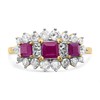 9ct Gold Triple Ruby And Diamond Cluster Ring - 3/4ct - D7325 Alternative Image