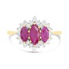 9ct Gold Ruby And Diamond Cluster Ring - 40pts - D7326 Alternative Image