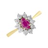 9ct Gold Ruby And Diamond Cluster Ring - 5pts - D7416 Alternative Image