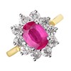 9ct Gold Ruby And 1 Carat Diamond Cluster Ring - D7425 Alternative Image