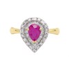 9ct Gold Pear Ruby And Diamond Cluster Ring – 1/4ct - D7431 Alternative Image