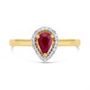 9ct Gold Pear Ruby And Diamond Cluster Ring - 7pts - D7438 Alternative Image