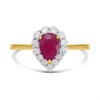 9ct Pear Ruby And Diamond Cluster Ring, 1/3ct - D7444 Alternative Image