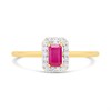 9ct Rectangular Ruby And Diamond Cluster Ring - D7446 Alternative Image