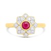 9ct Ruby & Diamond Round Cluster Ring - D7447 Alternative Image